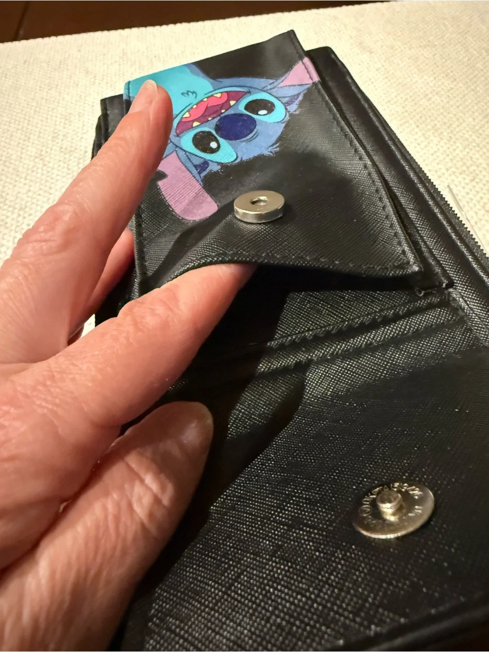 Disney Black Crossbody Bag with Blue Stitch Graphic